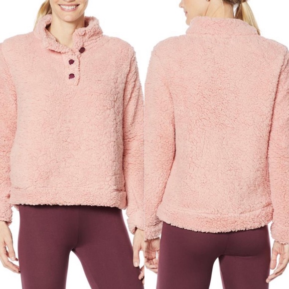 light pink sherpa pullover